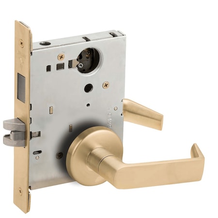 Schlage Dormitory Mortise Lock with Deadbolt, 06B Design, Less Cylinder, Satin Brass L9473L 06B 606